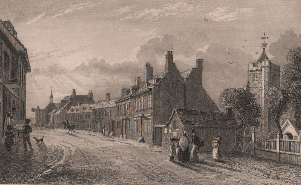 Queenborough, Isle of Sheppey. Kent. BAYNES 1829 old antique print picture